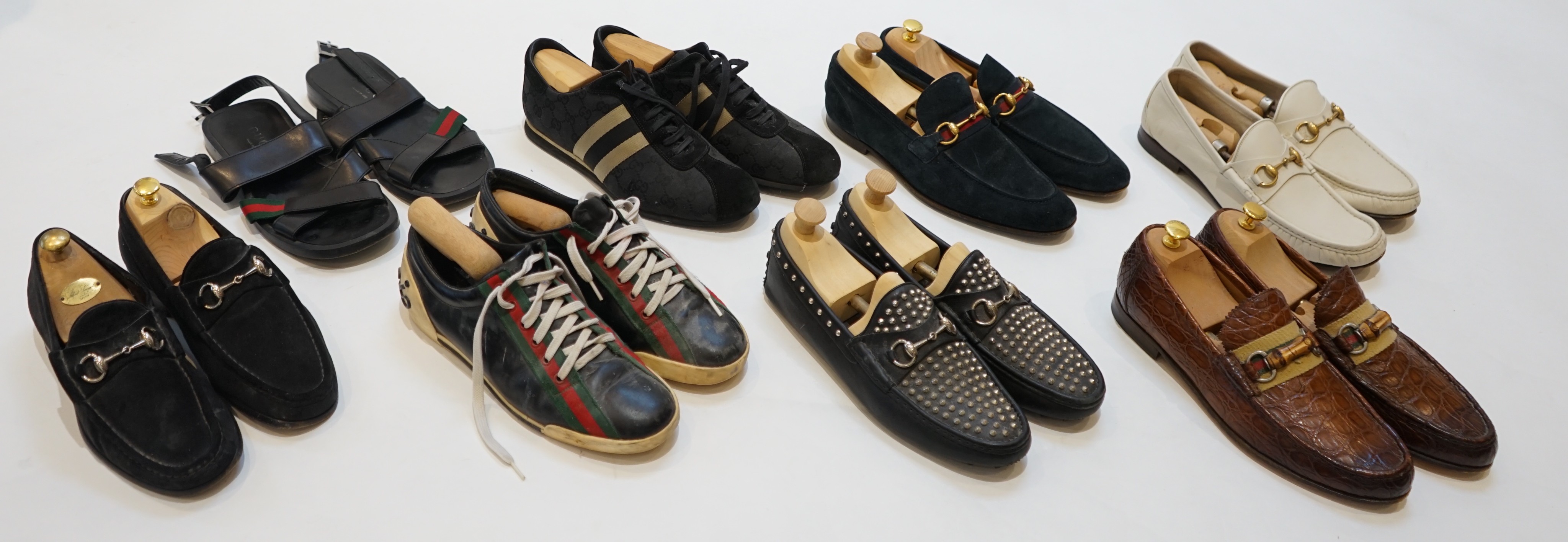 Eight pairs of Gucci gentleman's shoes